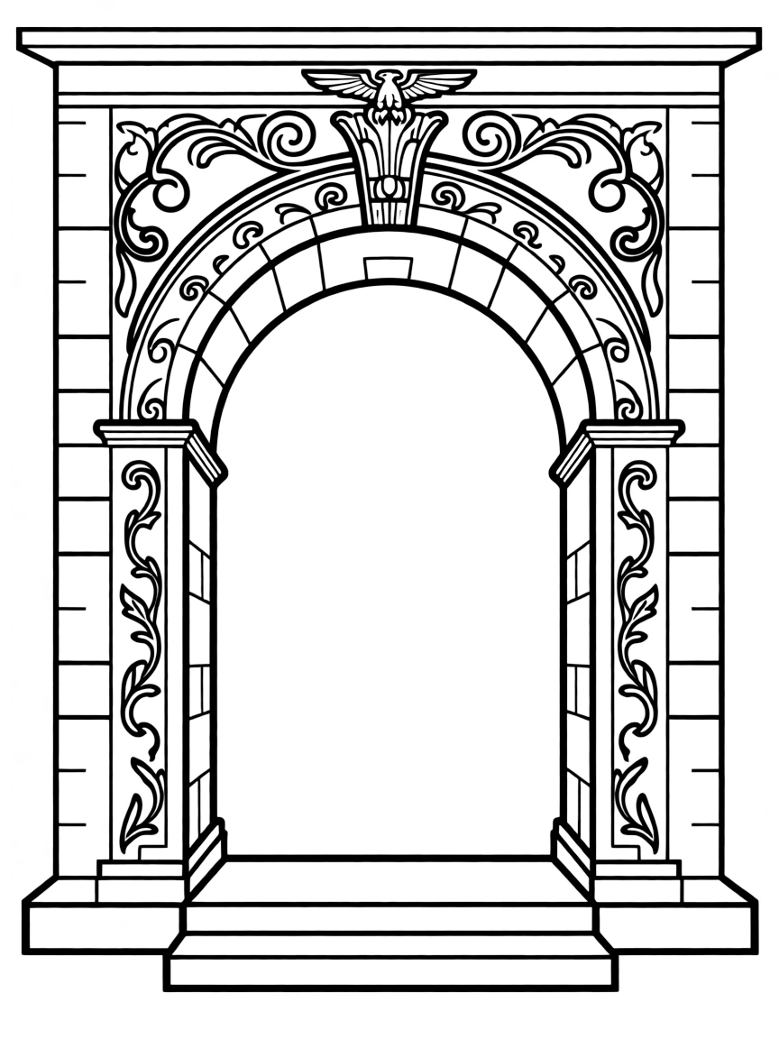 (Italy) A Roman archway with carved details