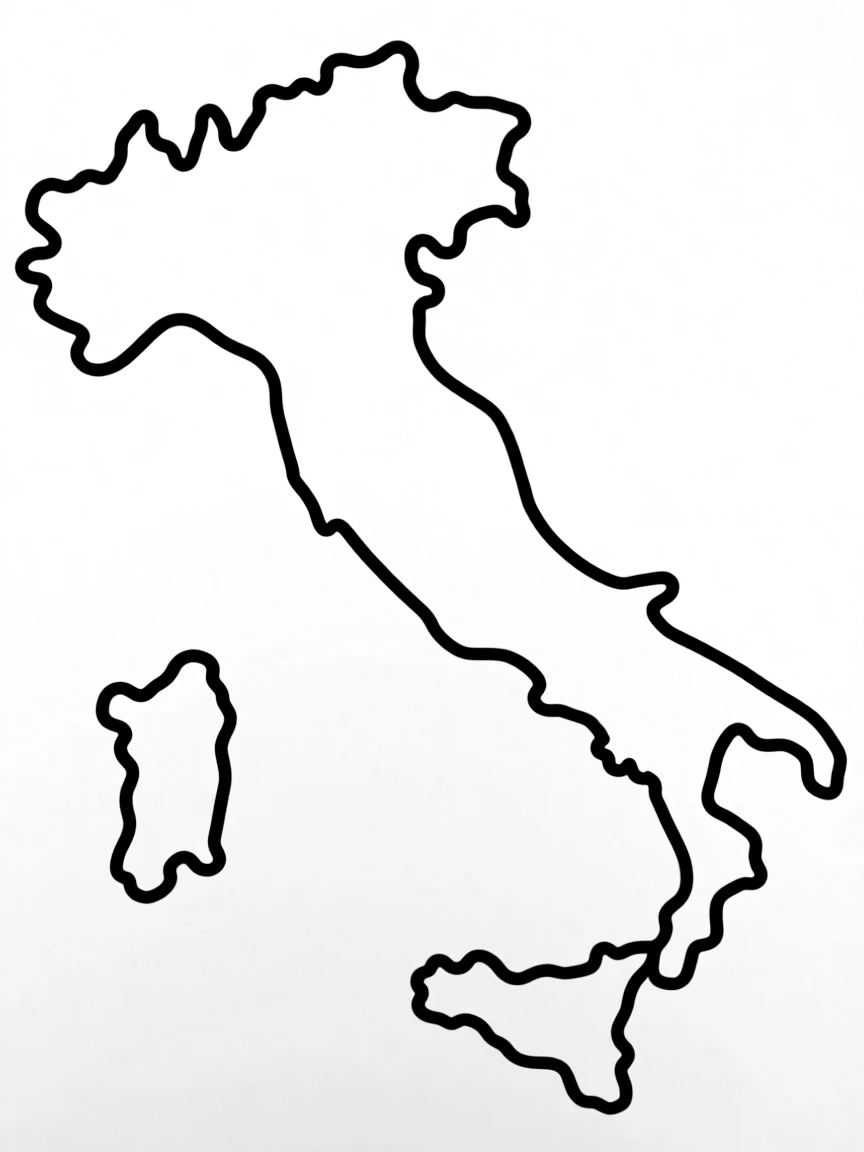 (Italy) A simple outline of the Italian map