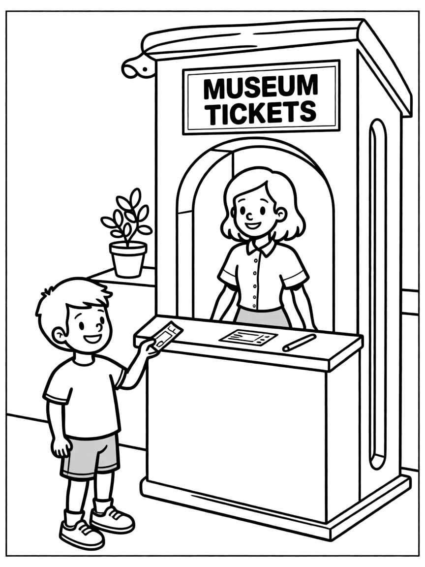 (Italy) A museum ticket booth