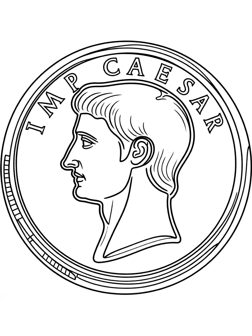 (Italy) A Roman coin with a face on it