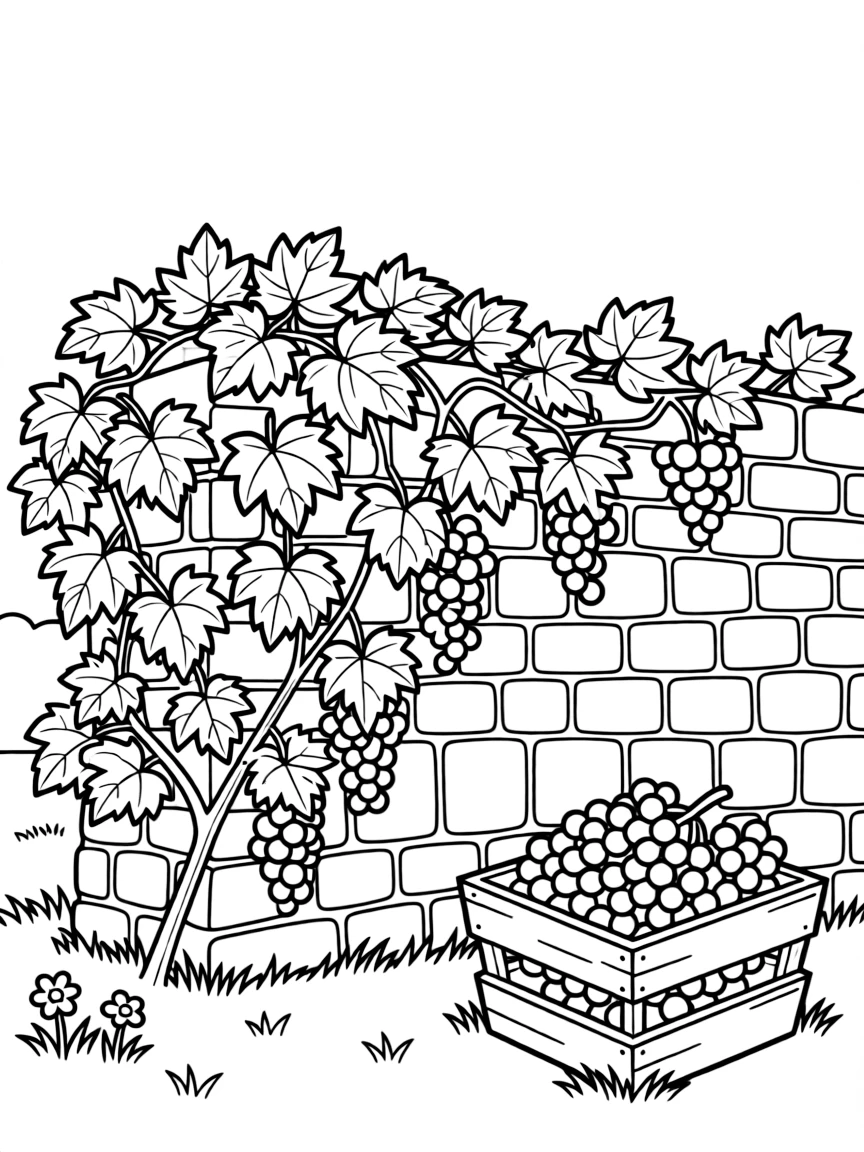 (Italy) A vine-covered wall in the countryside