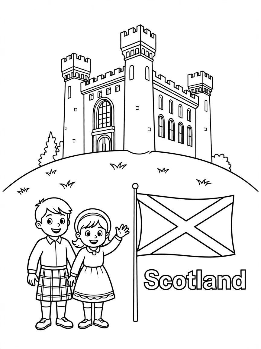 (UK, United Kingdom) Stirling Castle on hilltop with Scottish architecture
