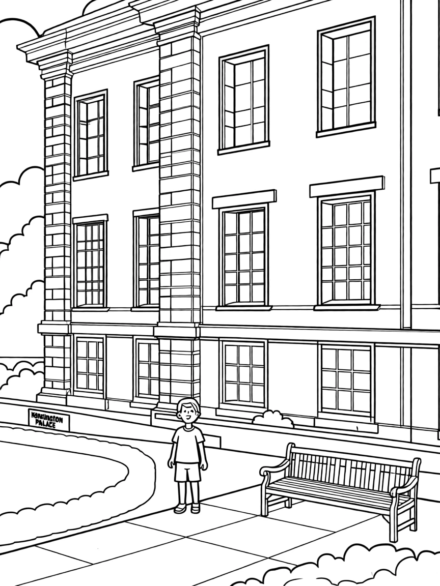 (UK, United Kingdom) Kensington Palace with elegant Georgian windows