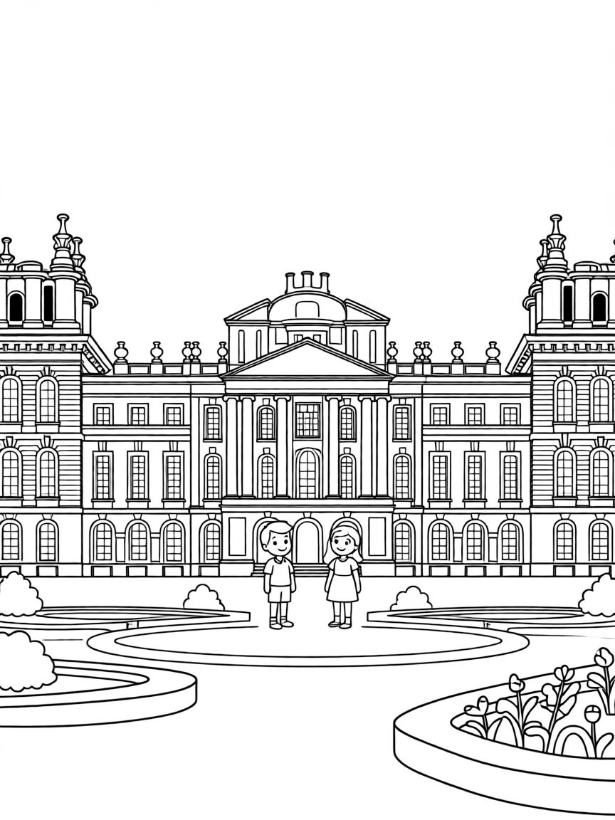 (UK, United Kingdom) Blenheim Palace with grand baroque architecture