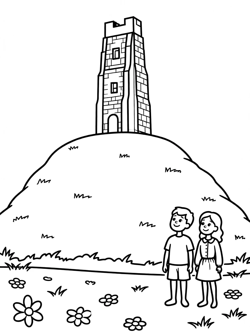 (UK, United Kingdom) Glastonbury Tor hill with tower on summit