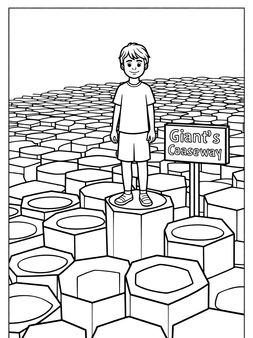 (UK, United Kingdom) Giant's Causeway hexagonal basalt columns