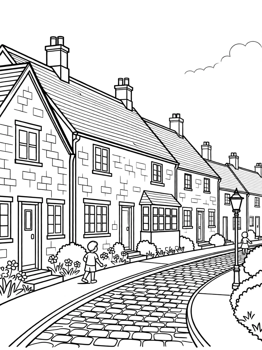 (UK, United Kingdom) Cotswolds village with honey-colored stone houses
