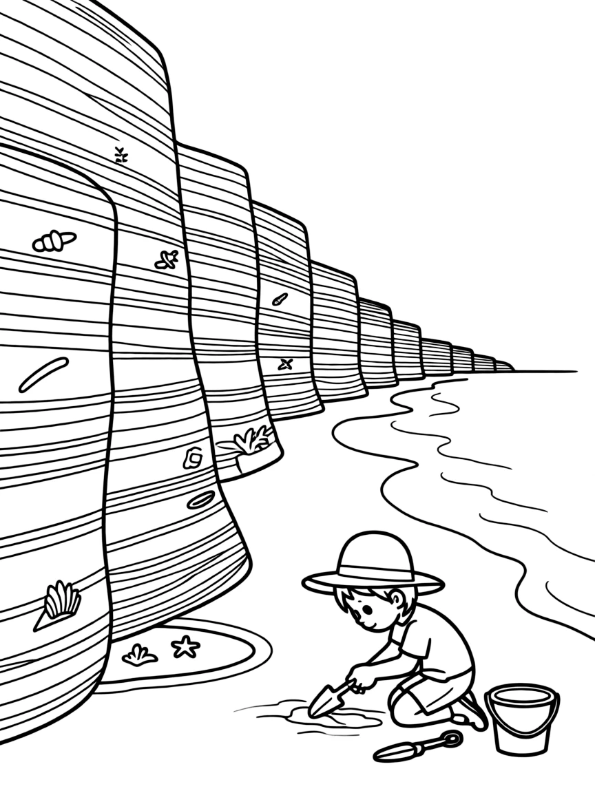 (UK, United Kingdom) Jurassic Coast with fossil-rich cliffs