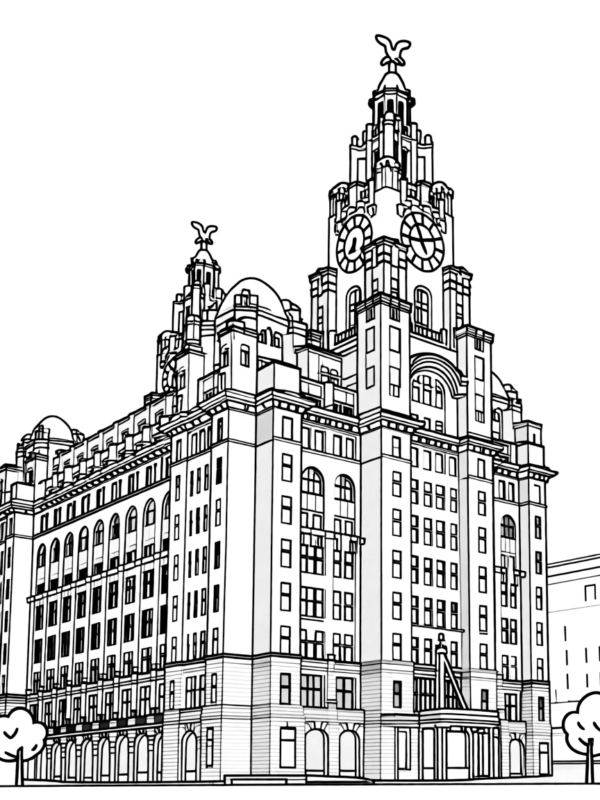 (UK, United Kingdom) Liver Building with Liver Birds on towers
