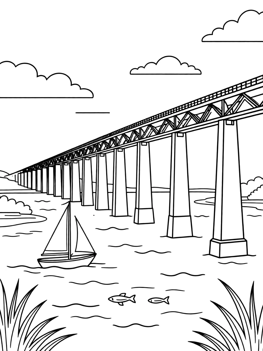 (UK, United Kingdom) Tay Bridge spanning the Firth of Tay