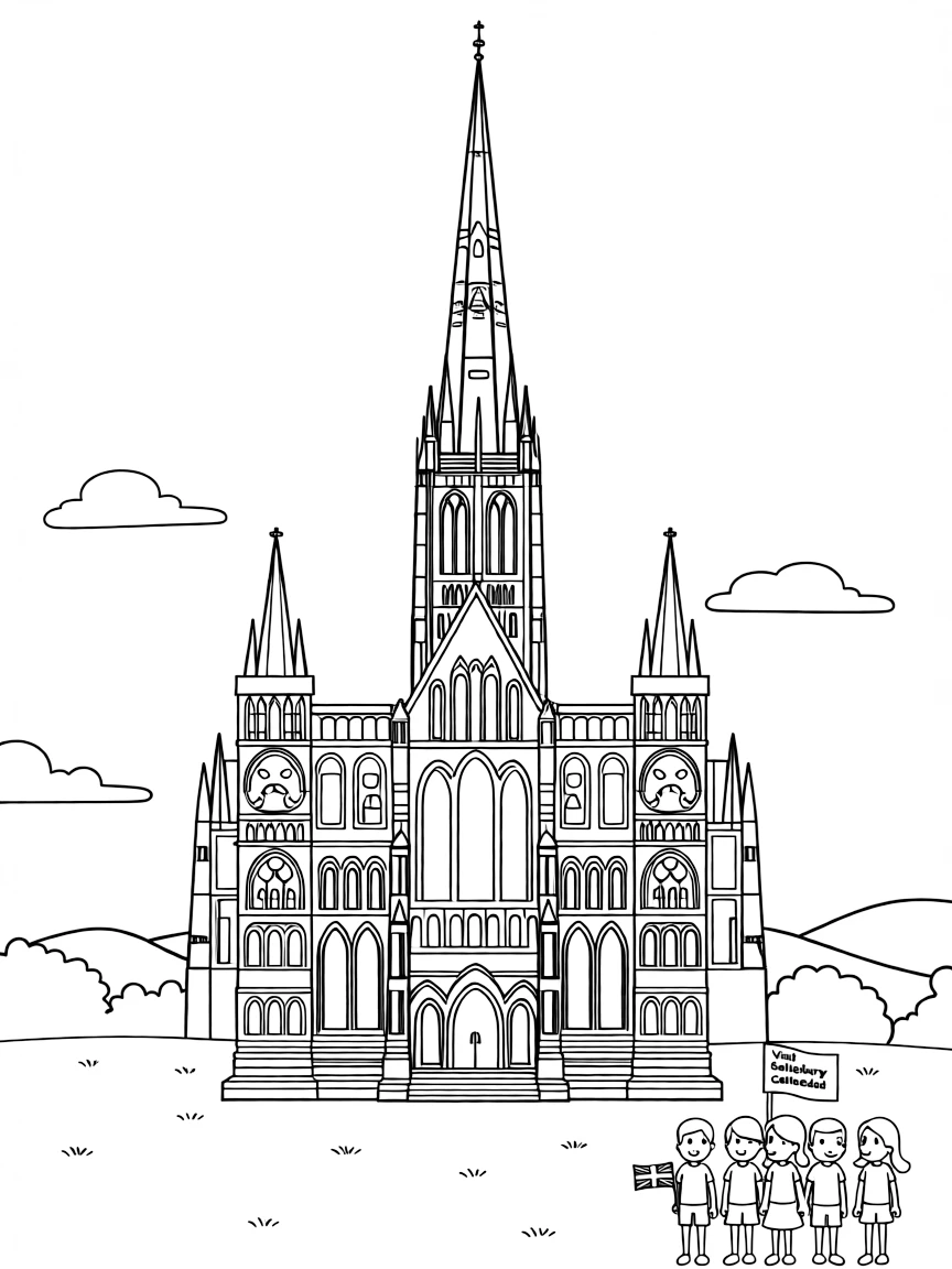 (UK, United Kingdom) Salisbury Cathedral with tallest spire in Britain