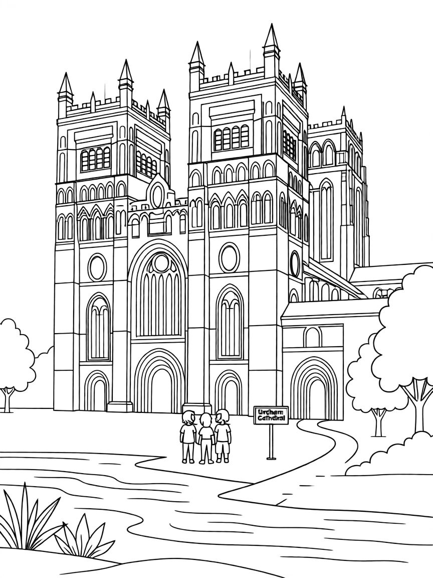 (UK, United Kingdom) Durham Cathedral with Norman architecture