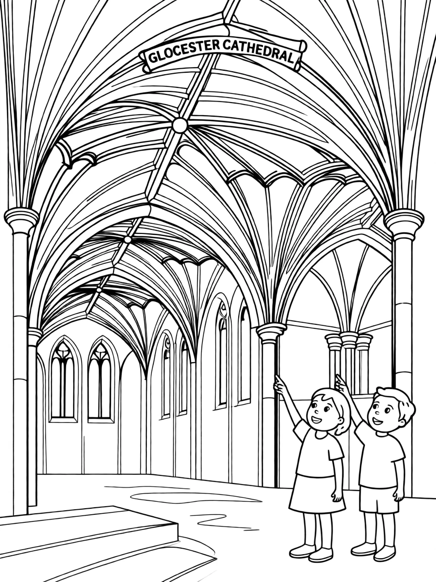 (UK, United Kingdom) Gloucester Cathedral with fan vaulting
