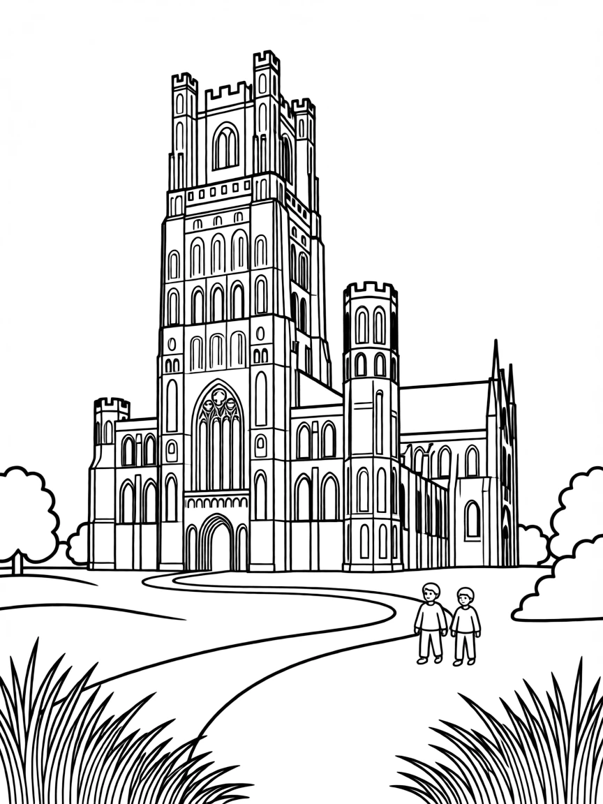 (UK, United Kingdom) Ely Cathedral rising from flat fenland