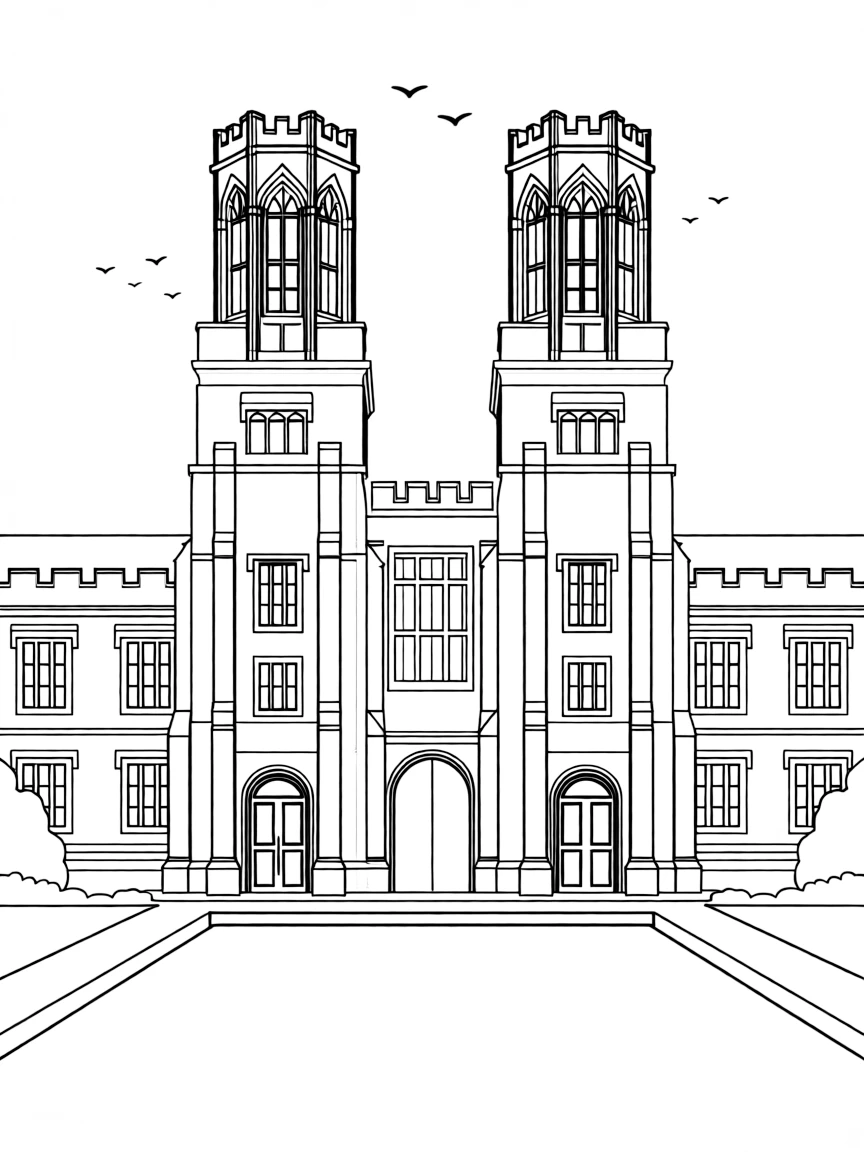 (UK, United Kingdom) All Souls College Oxford with twin towers