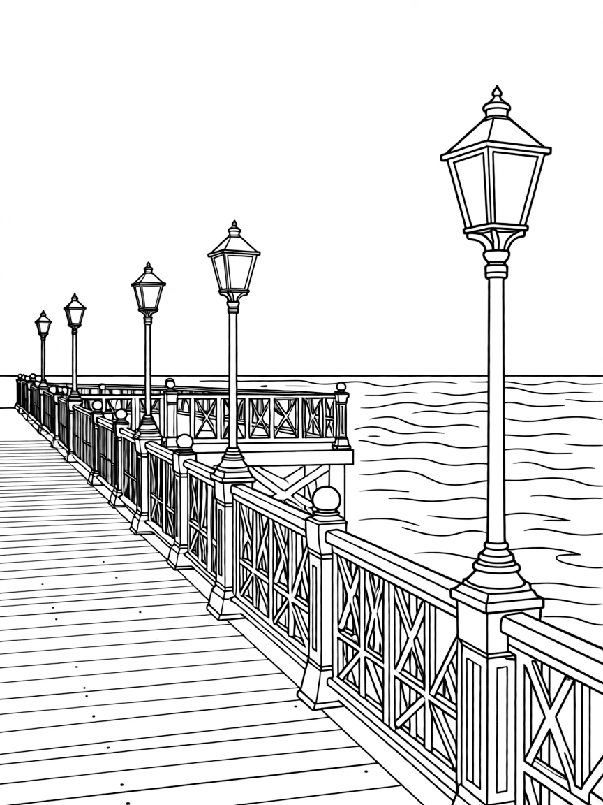 (UK, United Kingdom) Pier extending into sea with Victorian architecture