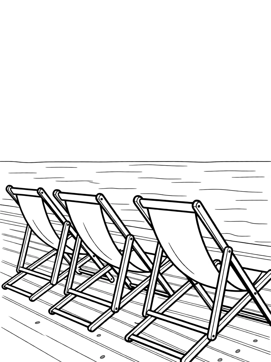 (UK, United Kingdom) Promenade with deck chairs facing the sea