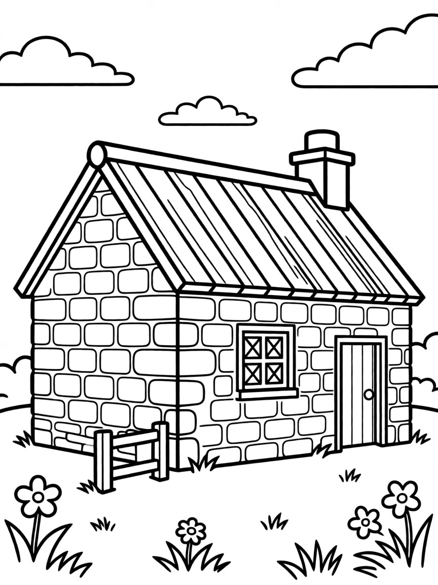 (UK, United Kingdom) Scottish croft house with stone walls