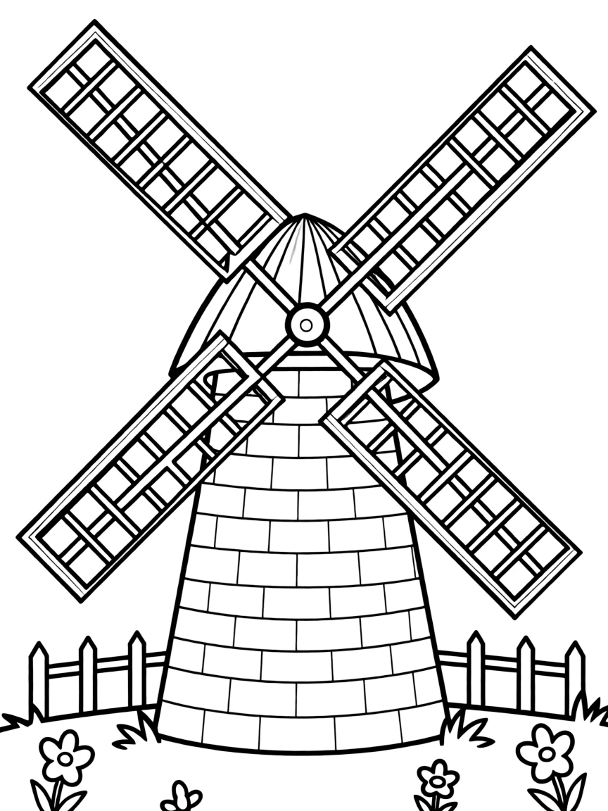 (UK, United Kingdom) Windmill with rotating sails