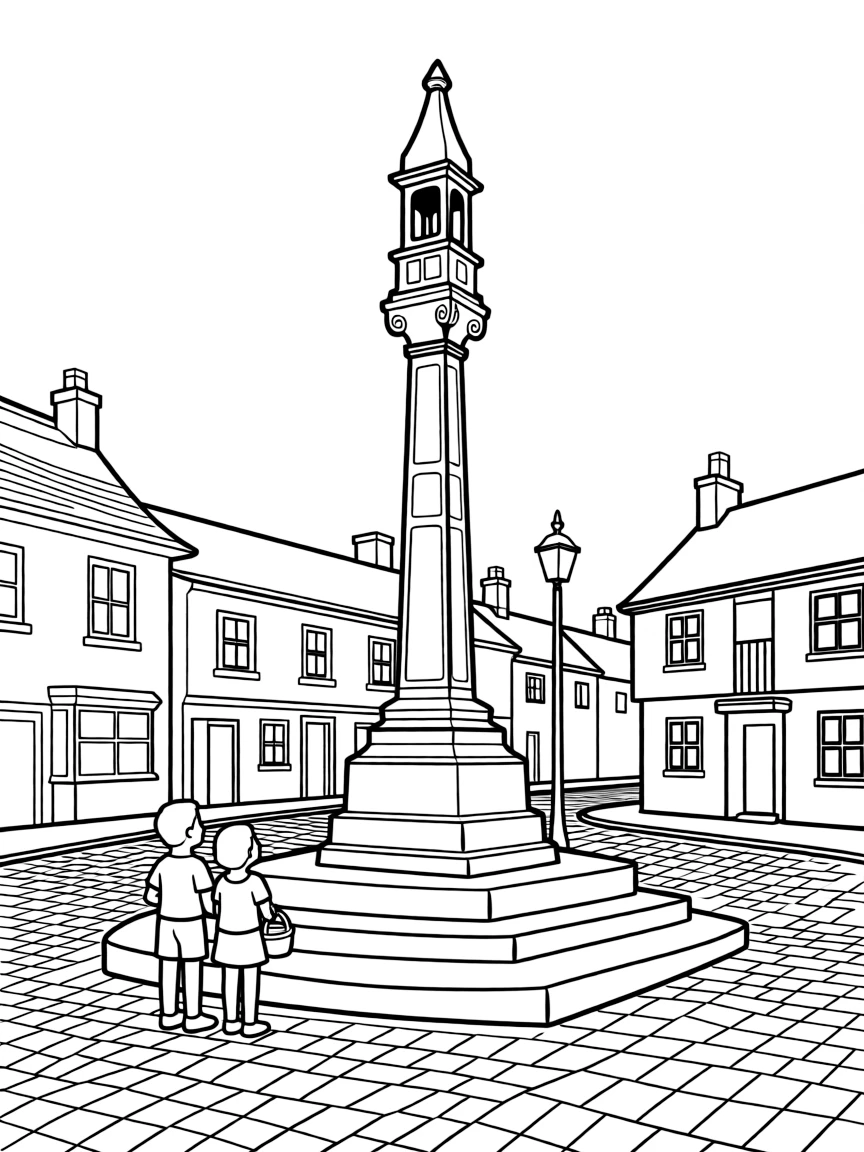 (UK, United Kingdom) Market cross in town center