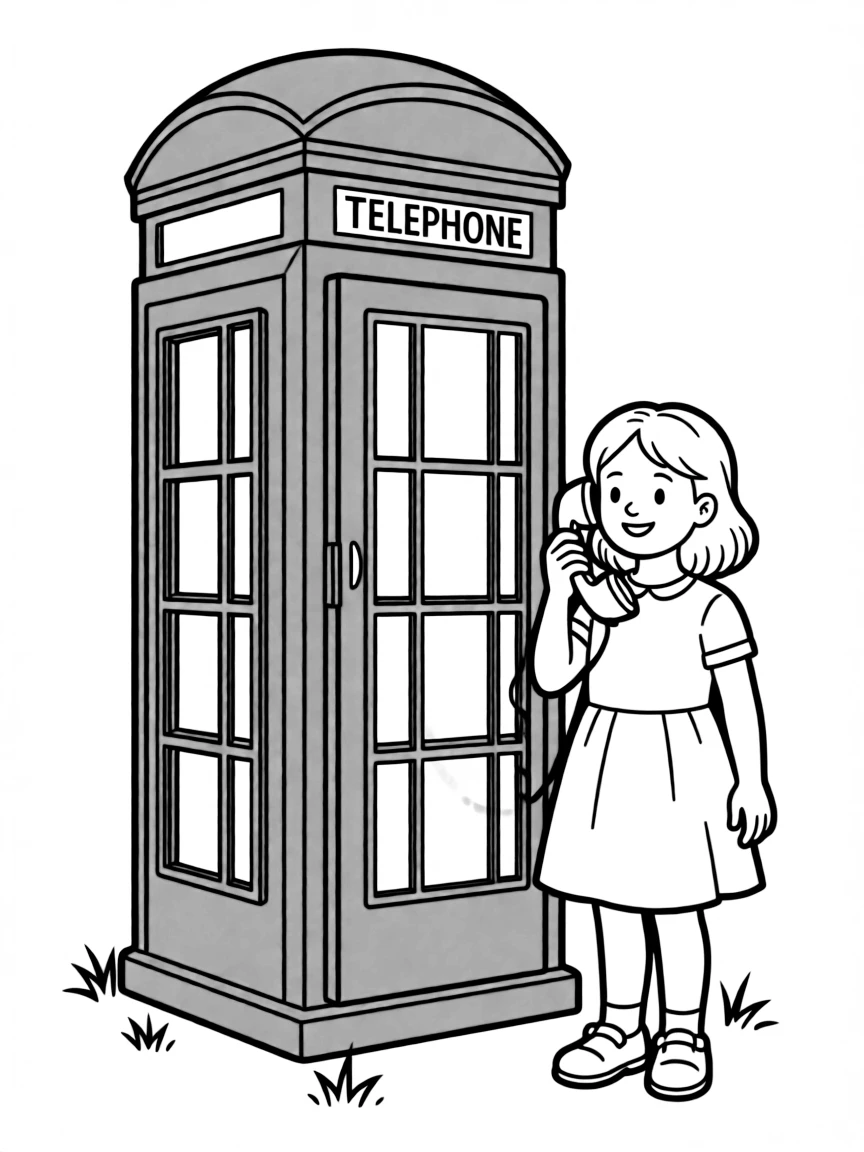 (UK, United Kingdom) Telephone box painted bright red