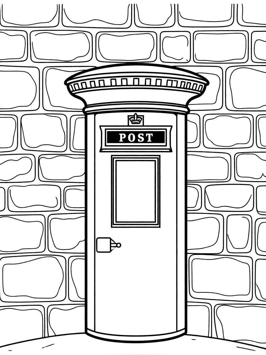 (UK, United Kingdom) Postbox set into stone wall