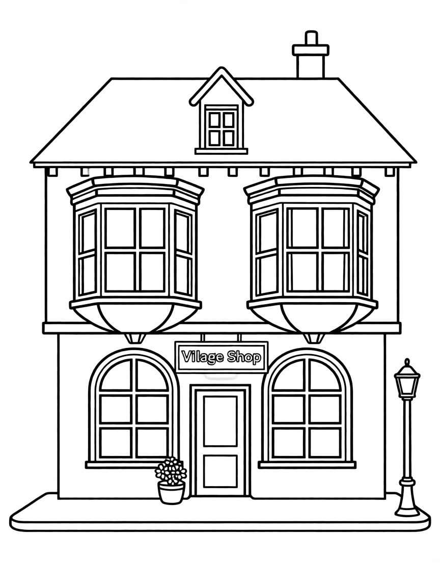 (UK, United Kingdom) Village shop with bow windows