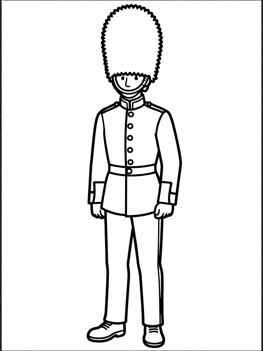 (UK, United Kingdom) Guard in red tunic and bearskin hat