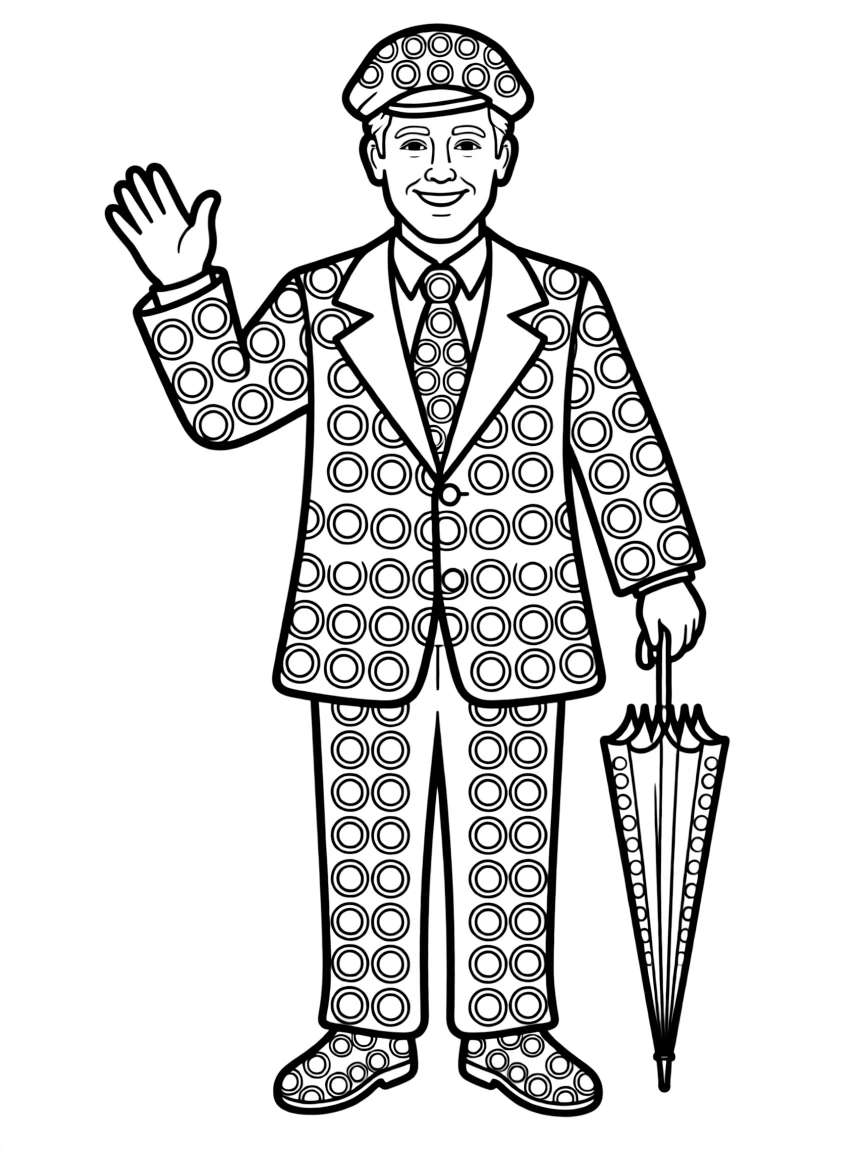 (UK, United Kingdom) Pearly King with button-covered suit