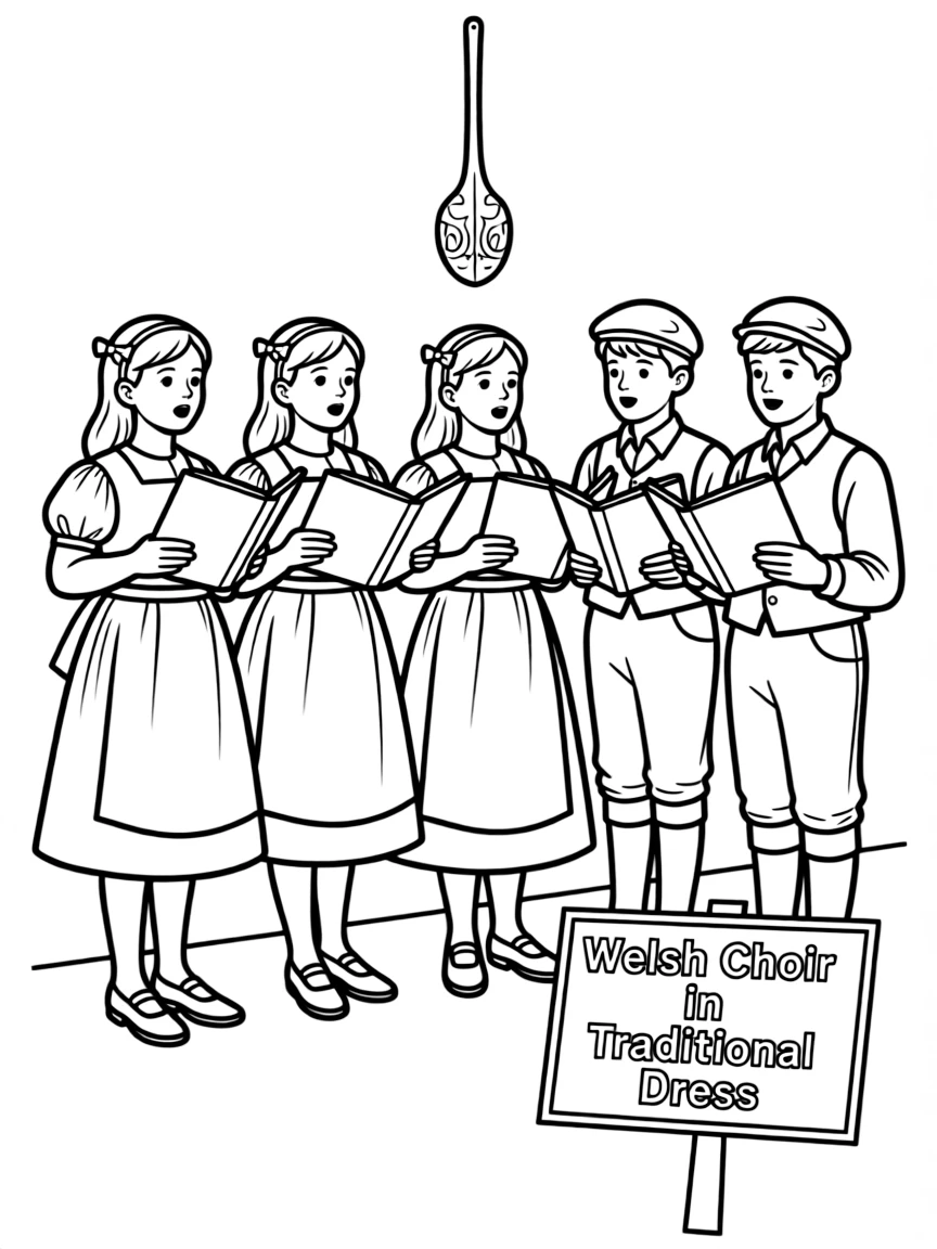 (UK, United Kingdom) Welsh choir in traditional dress