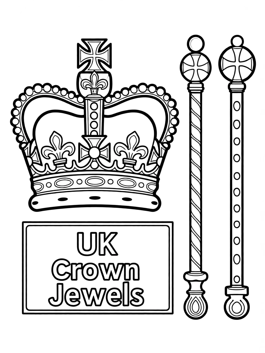 (UK, United Kingdom) Crown Jewels with ornate crowns and scepters
