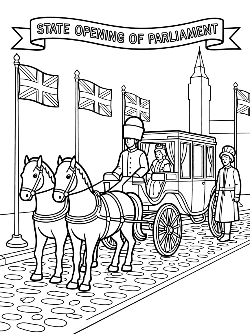 (UK, United Kingdom) State Opening of Parliament procession