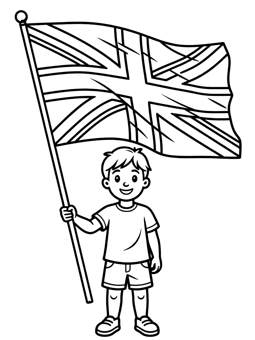 (UK, United Kingdom) Union Jack flag waving in breeze