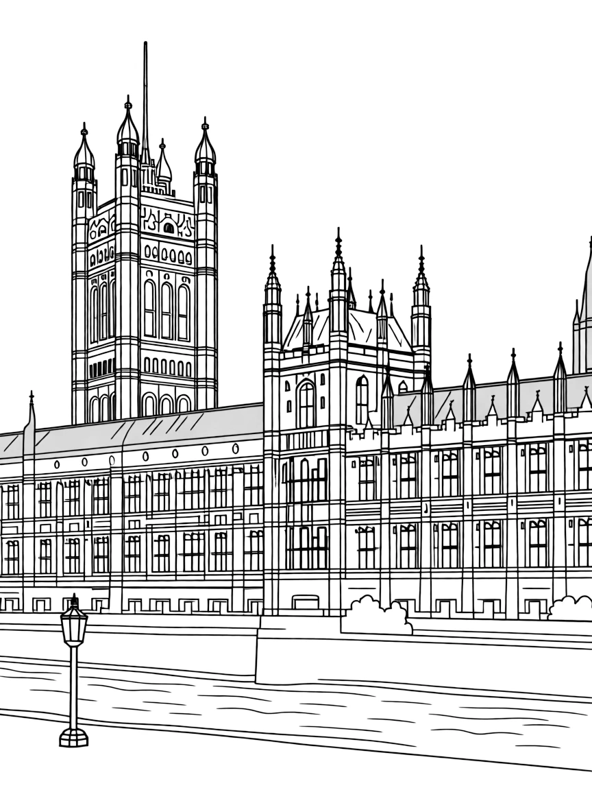 (UK, United Kingdom) Houses of Parliament with Victoria Tower