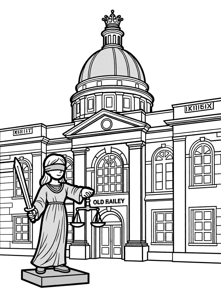 (UK, United Kingdom) Old Bailey courthouse with Lady Justice