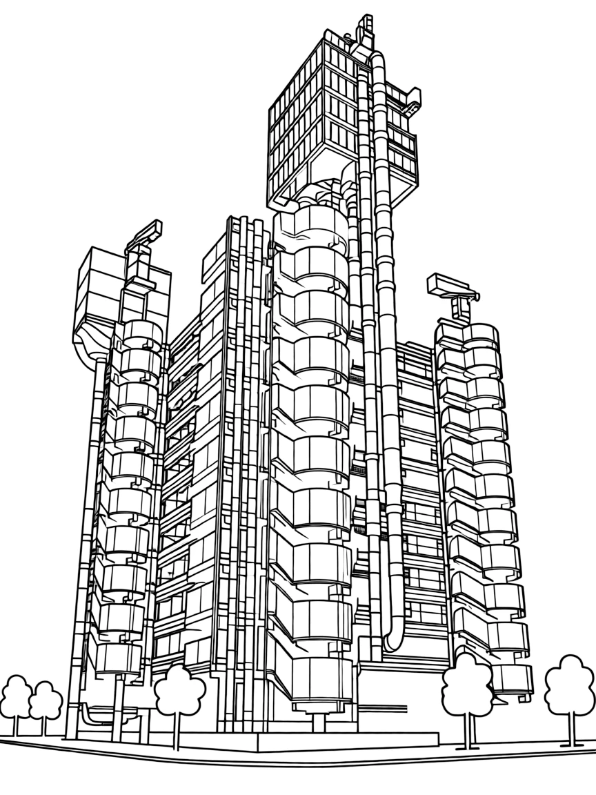(UK, United Kingdom) Lloyd's of London building with modern architecture