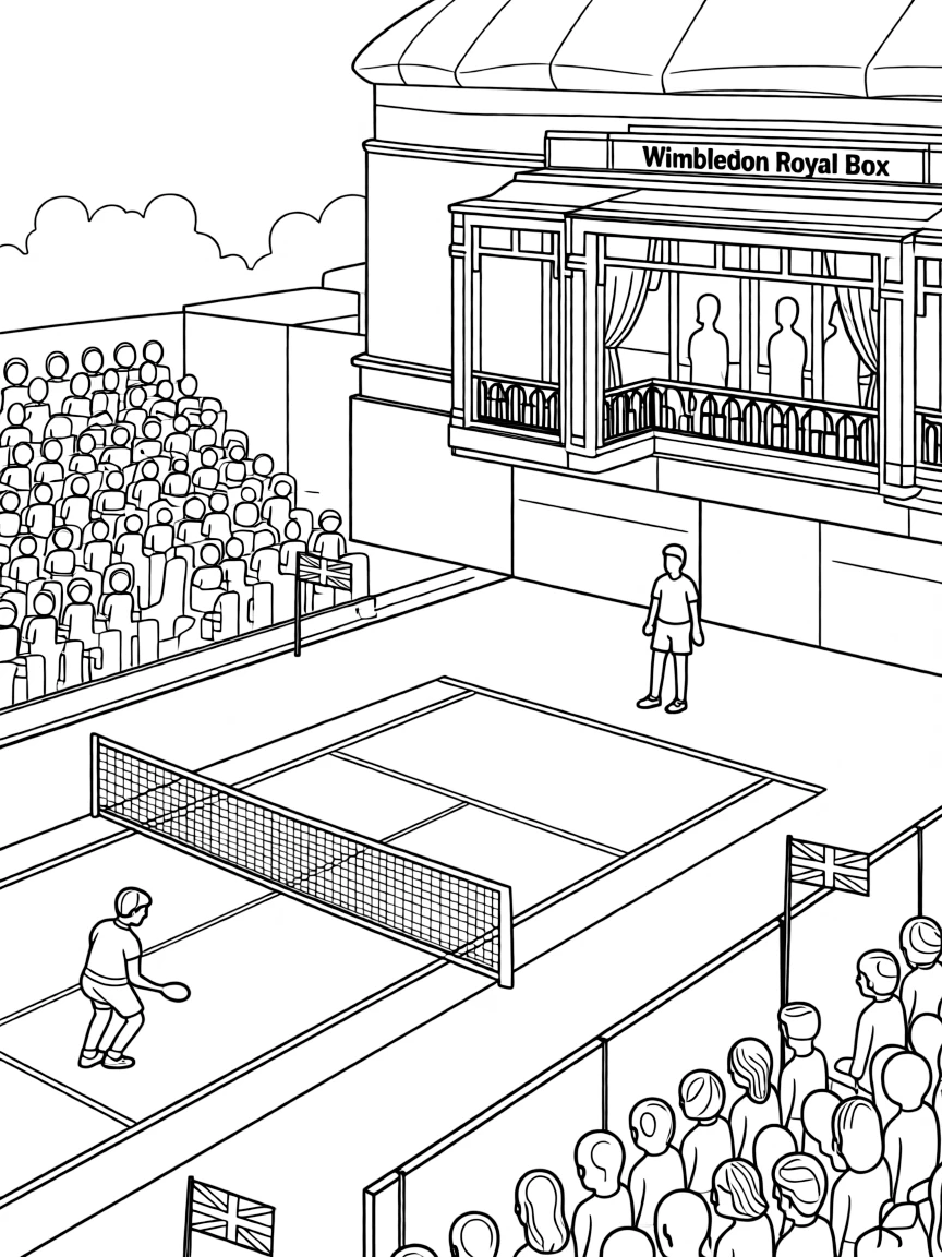 (UK, United Kingdom) Wimbledon Centre Court with royal box