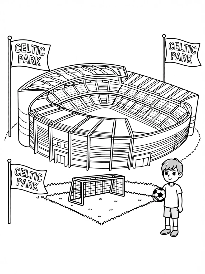 (UK, United Kingdom) Celtic Park with distinctive architecture