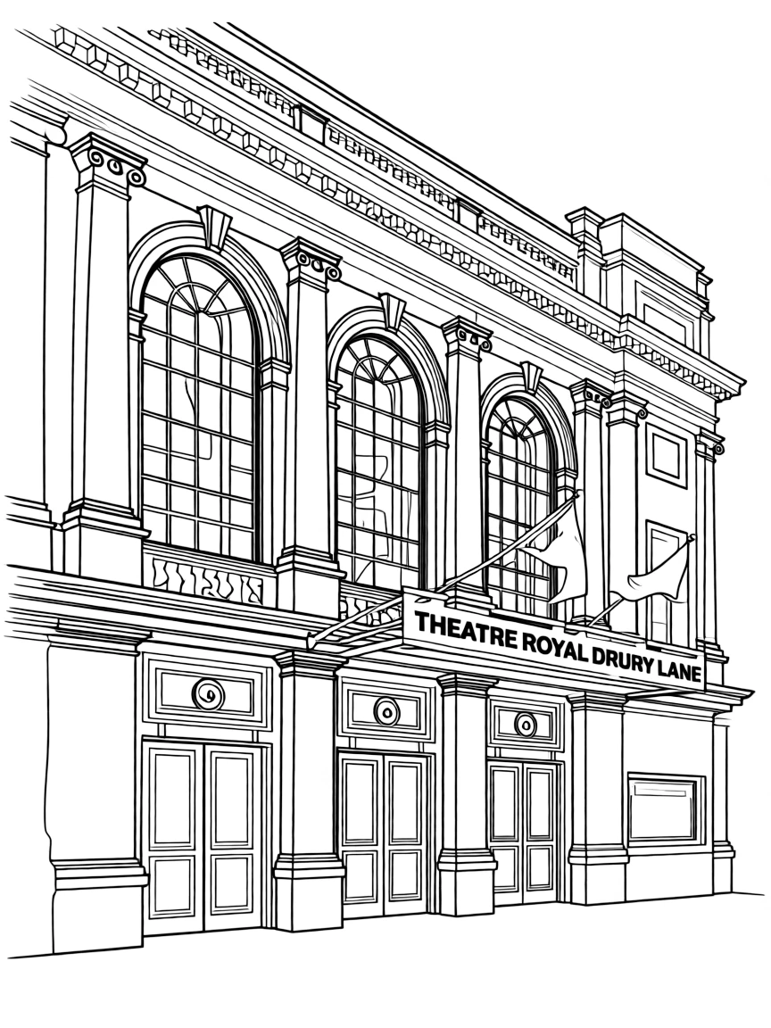 (UK, United Kingdom) Theatre Royal Drury Lane historic entrance