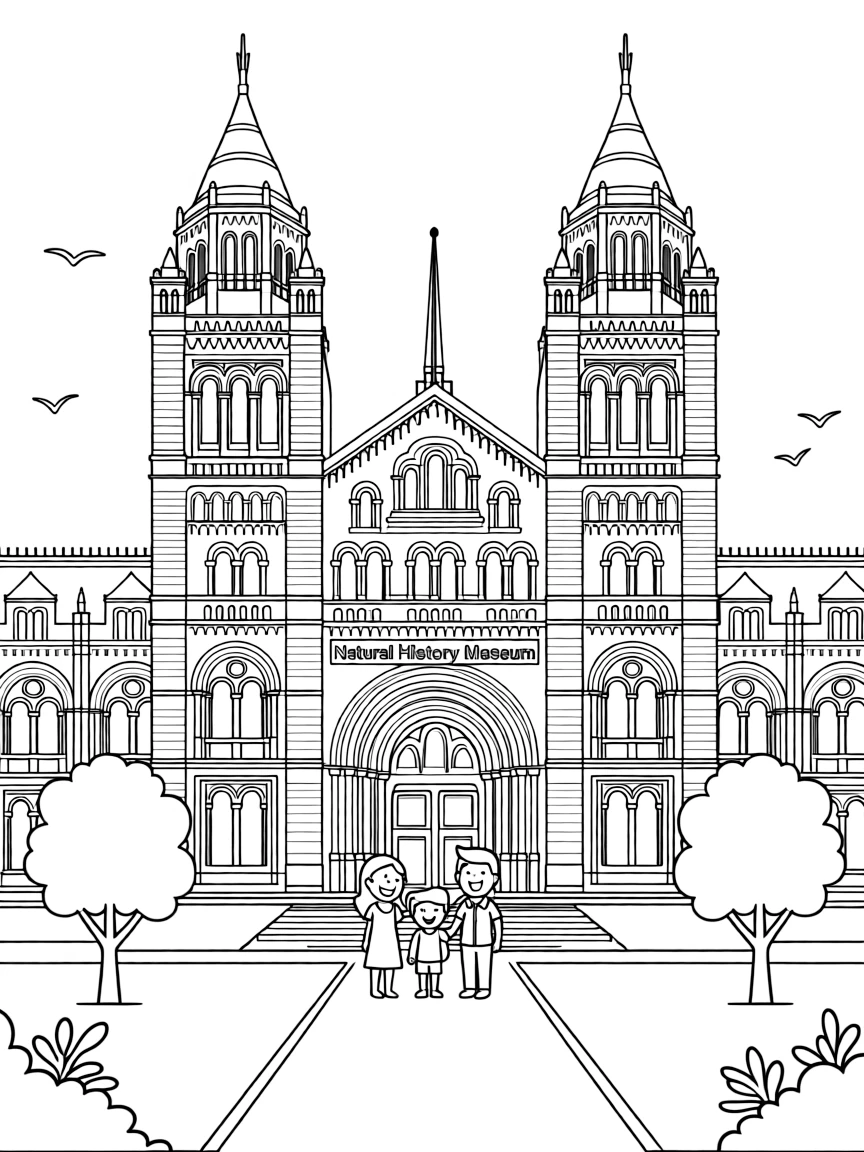 (UK, United Kingdom) Natural History Museum with Romanesque towers