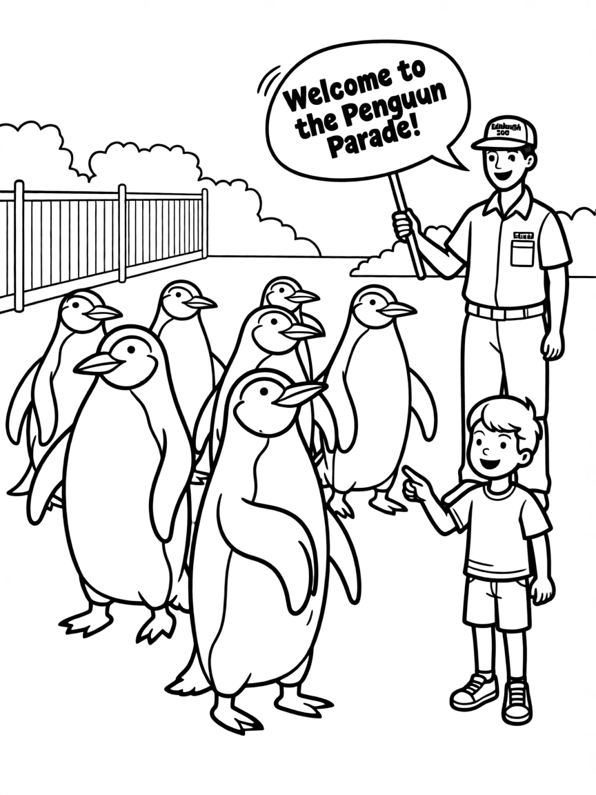 (UK, United Kingdom) Edinburgh Zoo with penguin parade