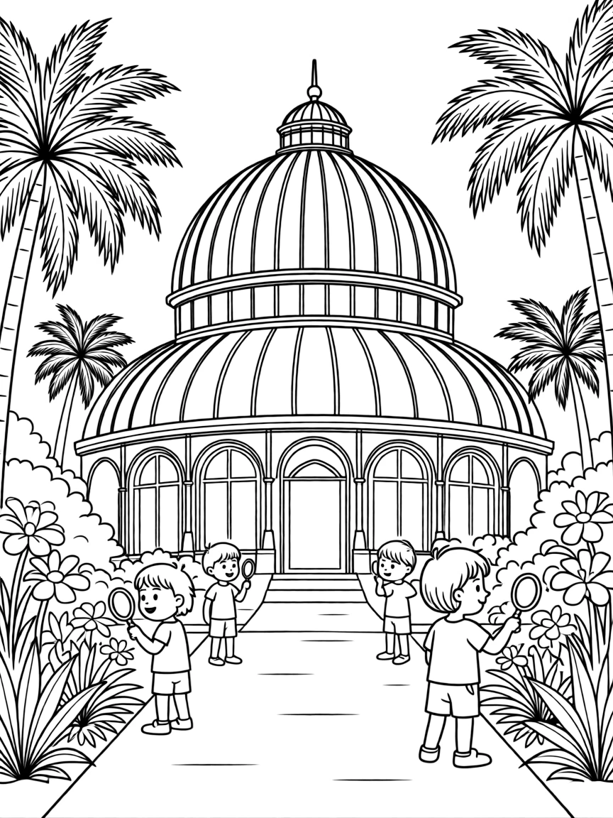 (UK, United Kingdom) Kew Gardens with Palm House dome