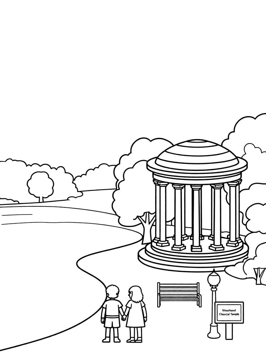 (UK, United Kingdom) Stourhead with classical temples