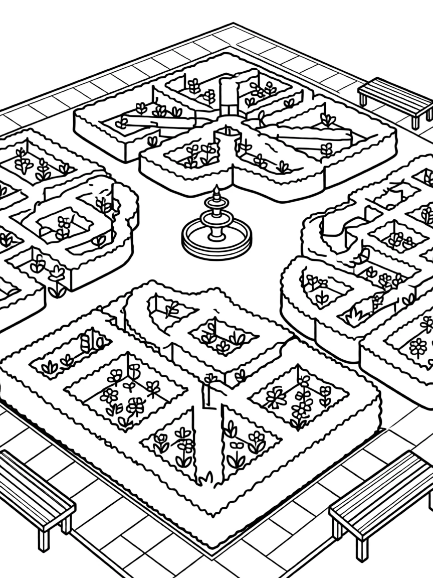 (UK, United Kingdom) Formal knot garden with box hedging