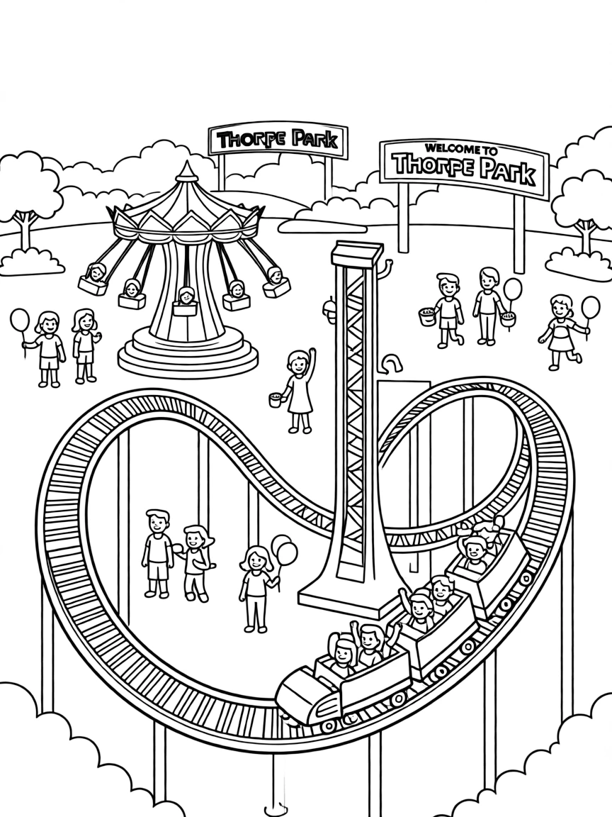 (UK, United Kingdom) Thorpe Park with extreme rides