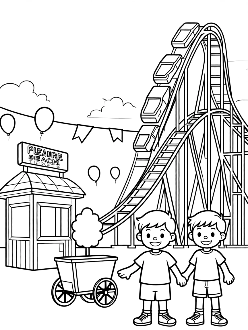 (UK, United Kingdom) Pleasure Beach Blackpool with Big One