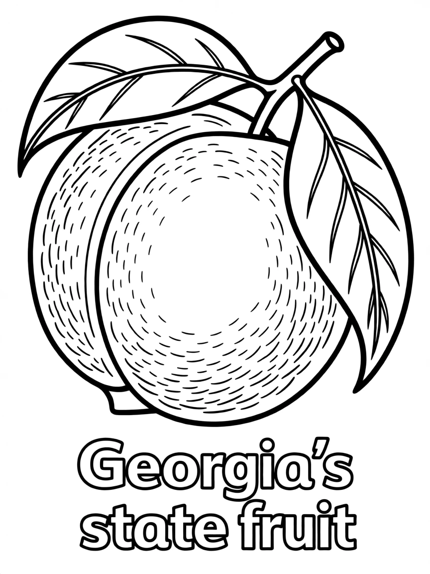 (Georgia) A peach with leaves – Georgia’s state fruit