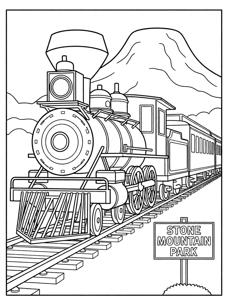 (Georgia) A steam train from Stone Mountain Park