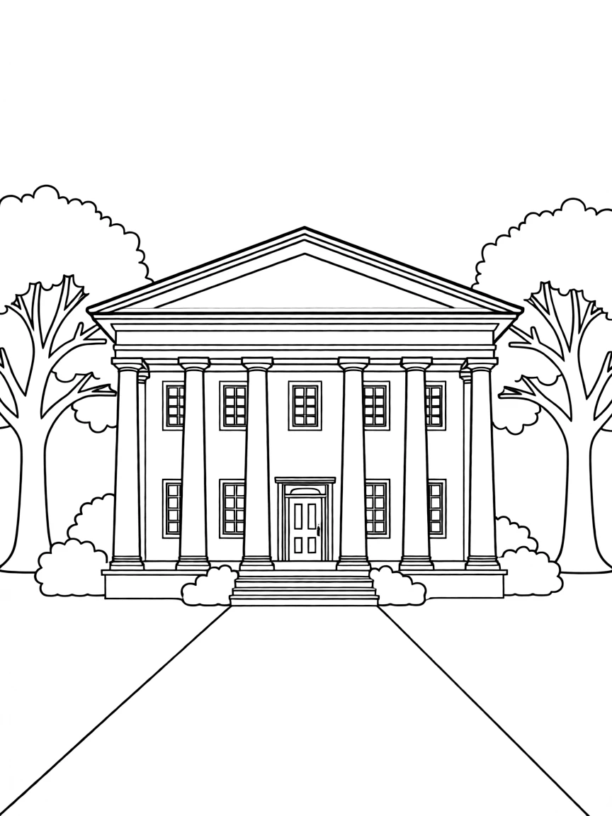 (Georgia) A Southern-style mansion with large columns