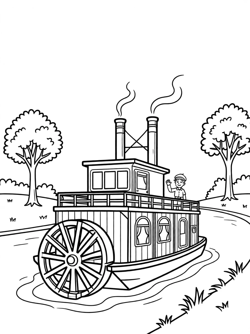 (Georgia) A riverboat on the Savannah River